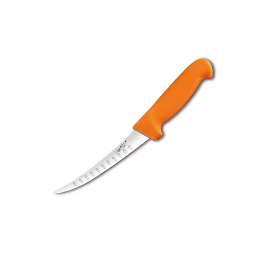Boning Knife -Narrow Curved Blade,Semi Flex,Granton